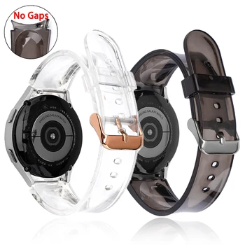  Banda Para Samsung Galaxy Watch 4 5 44mm 40mm, Sem Lacunas Transparente de Silicone Pulseira correa Galaxy Watch 4 clássico 46mm 42mm Pulseira