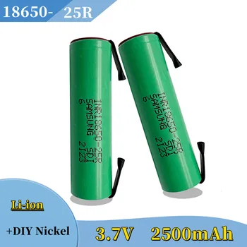  100% Original Para Samsung 18650 bateria de 2500mah INR18650 25R 20A descarga de baterias de lítio+DIY Níquel