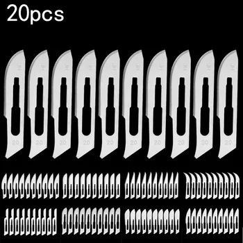  20pcs Lâminas de Aço Inoxidável Gravura Lâminas de facas de Metal Blade Escultura em Madeira Knive a Substituição da Lâmina de Bisturi Cirúrgico de Artesanato