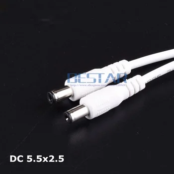  Branco & Preto 2A 1M 3FT Duplo DC 5.5*2.5 cabo conector de energia cc 5525 jack de carregamento do cabo de 2 pinos do cabo