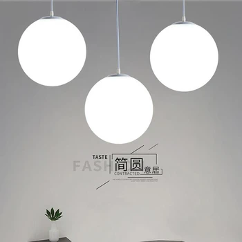  Moderno branco bola de vidro luminária pendente moderna e simples, 3head 5head Combinação luminária industrial de decoração de casa iluminação LED lâmpada
